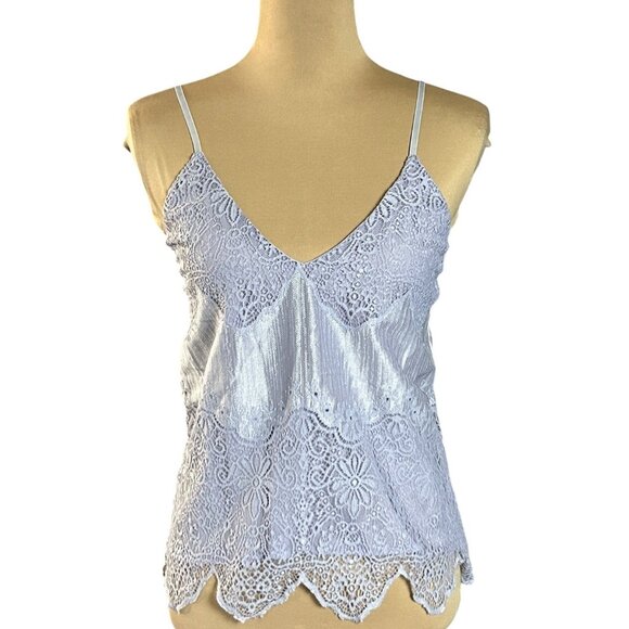 Fairycore Tank Top Lavender Lace Ethereal Shimmer Sz XS Cottagecore Whimsigoth - Picture 5 of 11